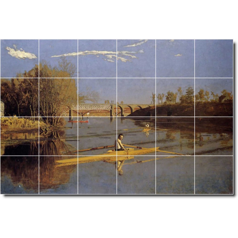 Carreau de céramique décorative 36 po x 24 po 6 po x 6 po, Bord de l'eau 02917
