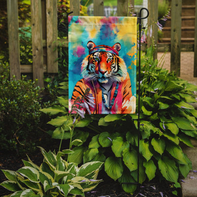 Drapeau de jardin hippie avec tigre du Bengale