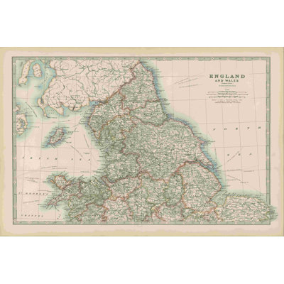 Carte de l'Angleterre et du Pays de Galles par Johnston