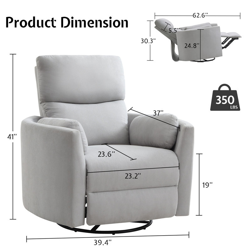 Fauteuil inclinable électrique à bascule, Lin gris