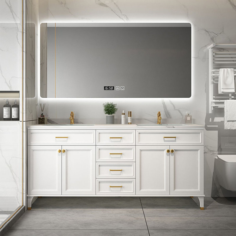 Meuble-lavabo Nordic, Blanc, H 32,7 po x l 63 po x P 21,7 po