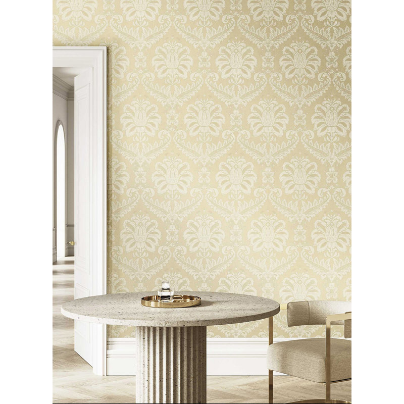 Tarn Traditional Damask Wallpaper, Medium Beige
