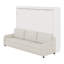 Lit escamotable horizontal avec canapé, lumière DEL et tablettes-118027533