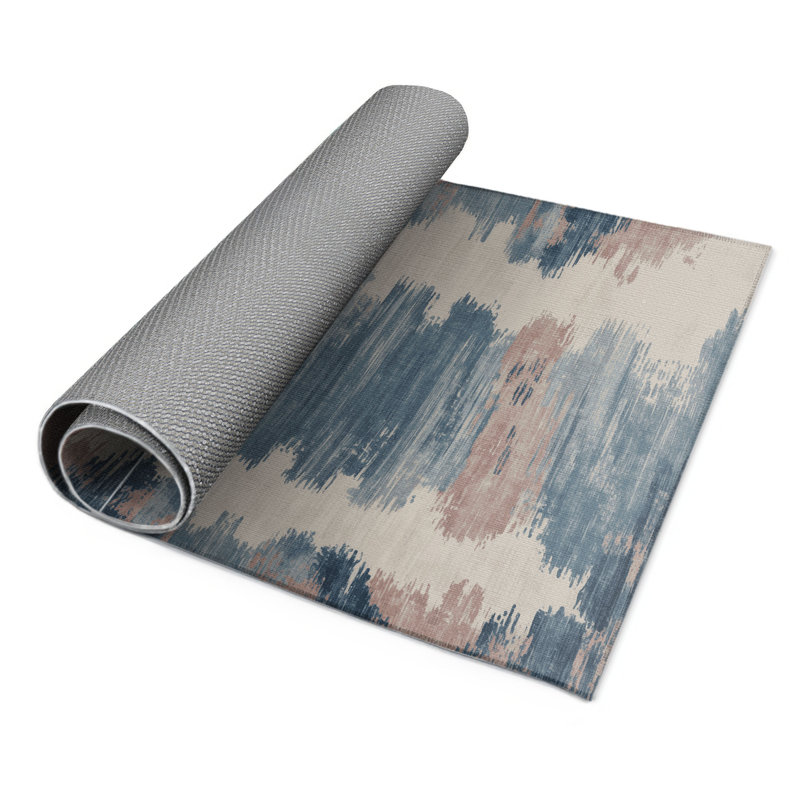 Watercolor Gray Indoor and Outdoor Area Rug, Rectangle 9' x 12'