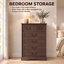 Commode 6 tiroirs en bois rétro avec large commode de rangement avec poignées en métal pour la chambre à coucher, le salon et le couloir-641887318-643831933