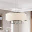 Lustre cylindrique à quatre lumières avec abat-jours Berthine-9055160