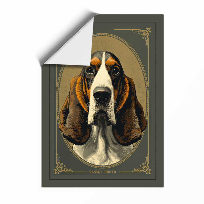 Noble Basset Hound Vintage - Print, Unframed, A2 - 59.4 x 42.0 cm