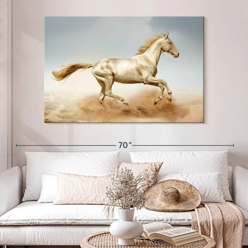 Running Akhal Teke Horse, 34" H x 51" W
