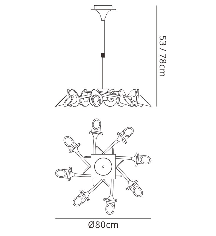 Flavia AB 8 - Light Unique/Statement Chandelier