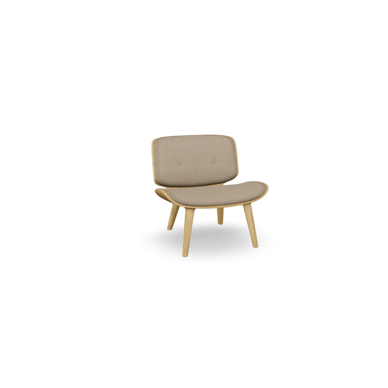 Nut Lounge Chair, White Wash Oak, Velvet Indigo