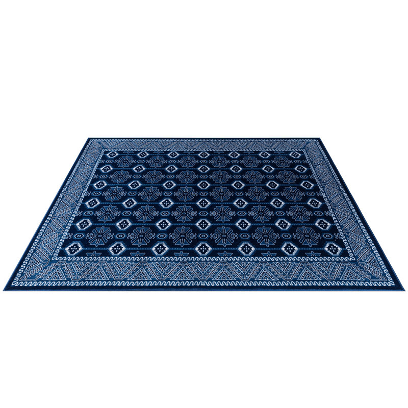 Oriental Indoor / Outdoor Area Rug, Blue, Rectangle 240 x 320 cm