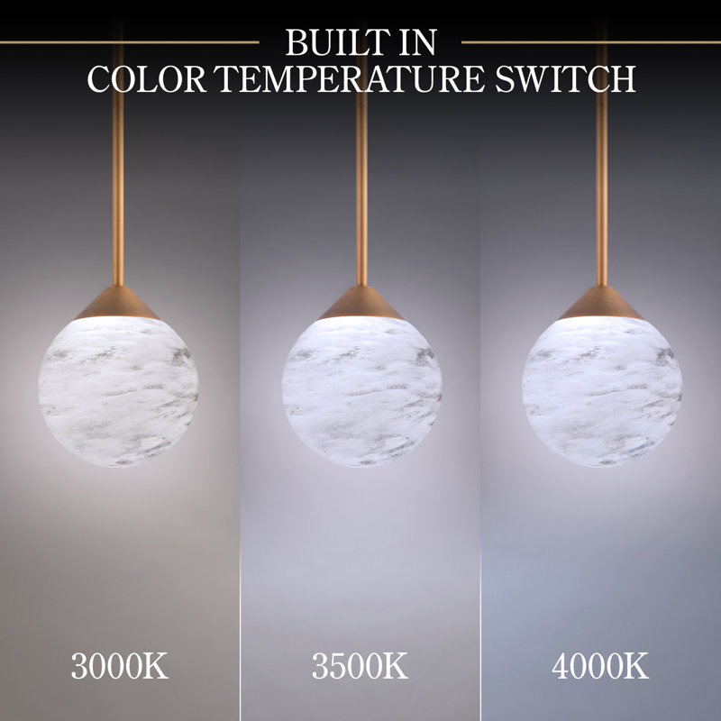 Quest 3 Light Crystal LED Multi-Light Pendant, Aged Brass