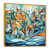 Toile avec cadre flottant or