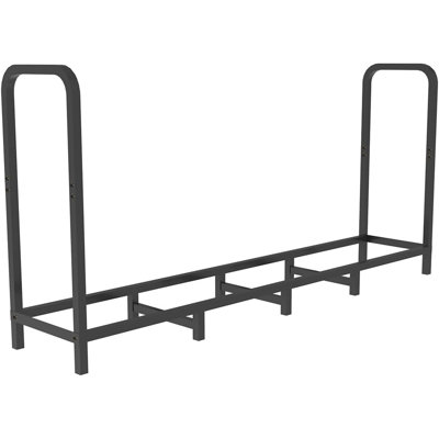 Support à bois de chauffage réglable de 5,3 pi, noir