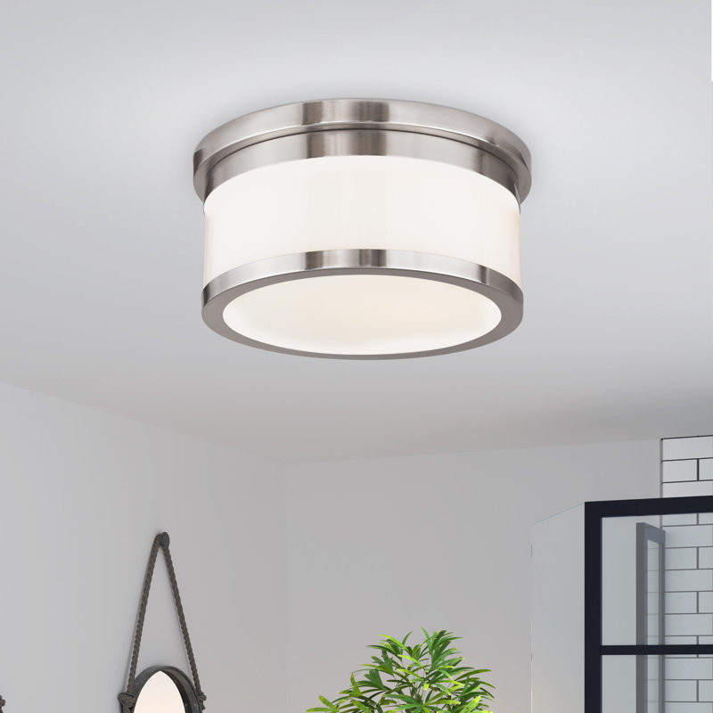 Celso Glass Flush Mount, Brushed Nickel