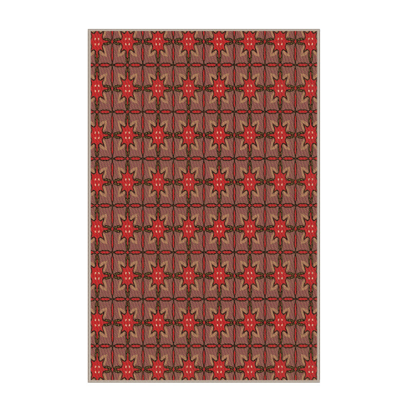 Rouge géométrique/rose/Tapis décoratif grise, Rectangle 2 pi x 3 pi