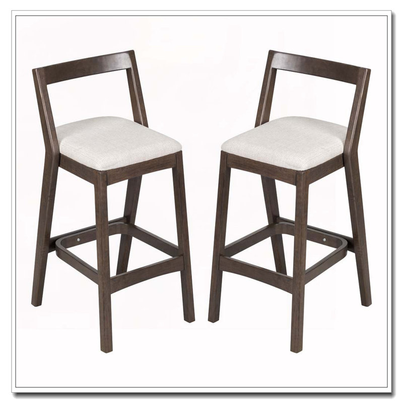 Tabouret en bois d'hévéa, Marron foncé
