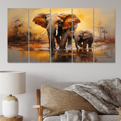 Éléphant connexion - animaux, ensemble d'art mural en métal