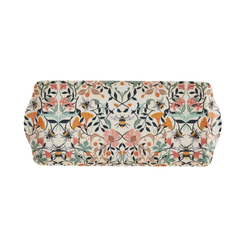Bee Bloom Melamine Tray, 6.69cm W X 15.35cm D X 0.98cm H