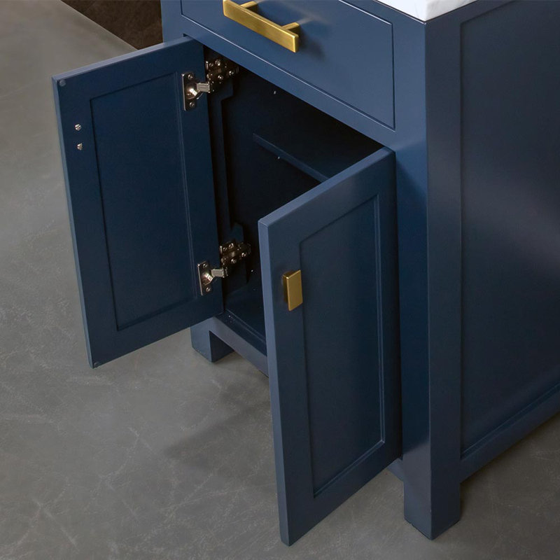 Ensemble de meuble-lavabo simple 24 po Minnetrista, Bleu monarque, Or satiné