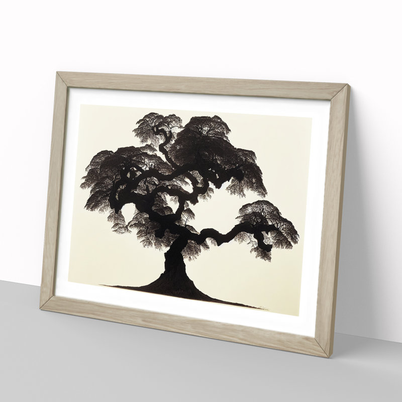 Ideal Tree - Single Picture Frame Painting, 46cm H x 64cm W x 2cm D, Oak