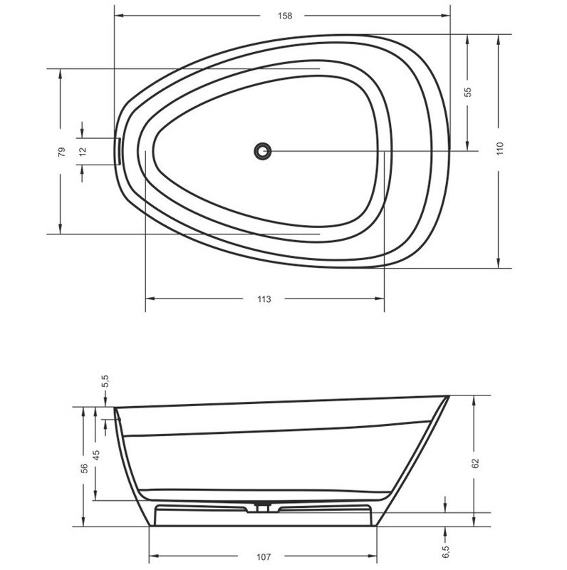 x Soaking Acrylic Bathtub