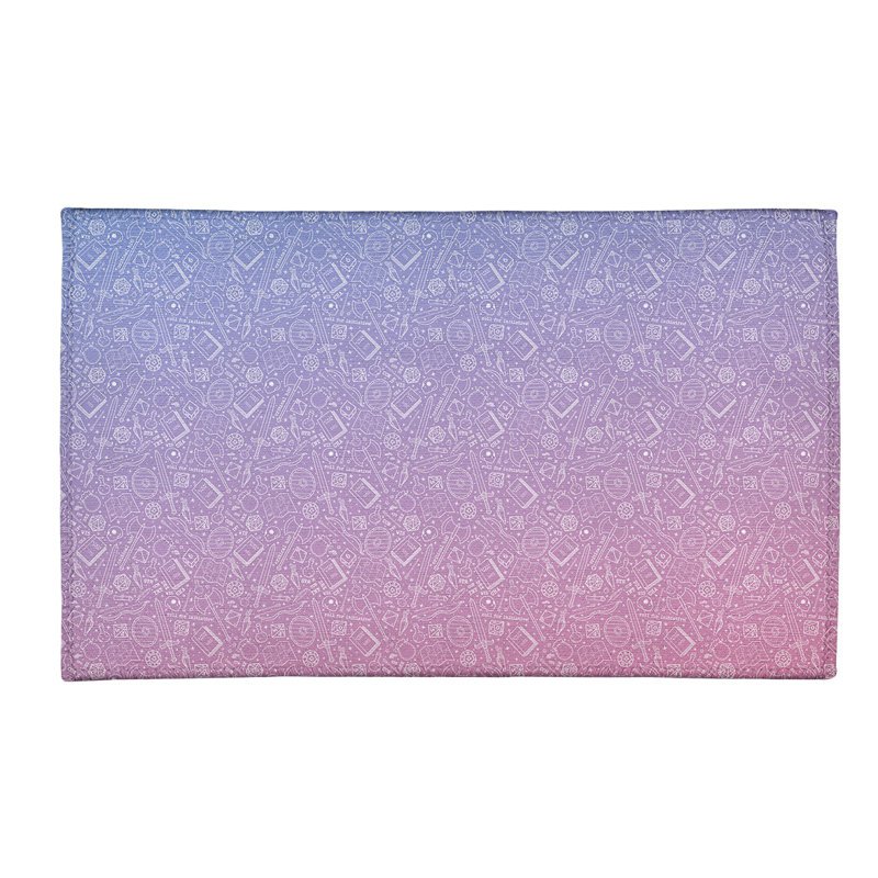 Tapis bleu ardoise moyen/dégradé moyen orchidée, Rectangle 2 pi x 3 pi