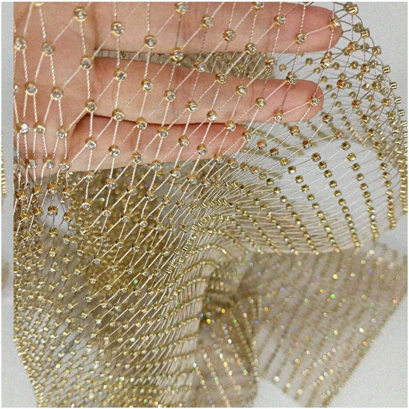 Fishnet Mesh Rhinestone Sheer Stretch