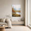 Tableau sur toile représentant un paysage de vignoble d'automne avec lac et montagnes-728436157