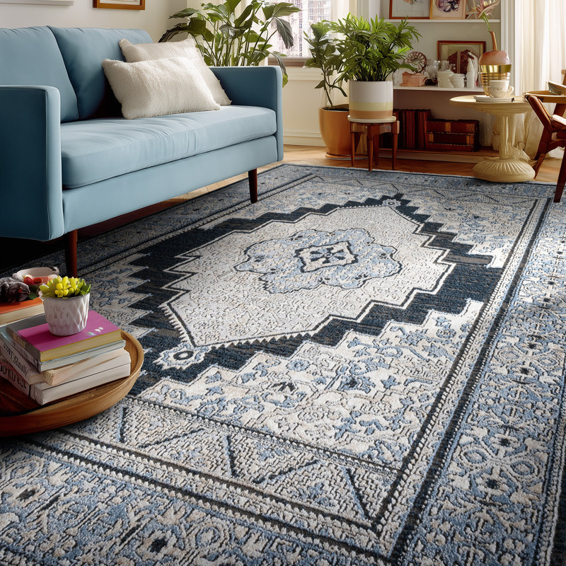 Tapis bleu nuit Obsidian, Rectangle 5 pi 3 po x 7 pi 3 po