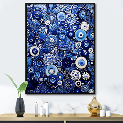 Art déco, carreau bleu Elegance 1 - art mural abstrait