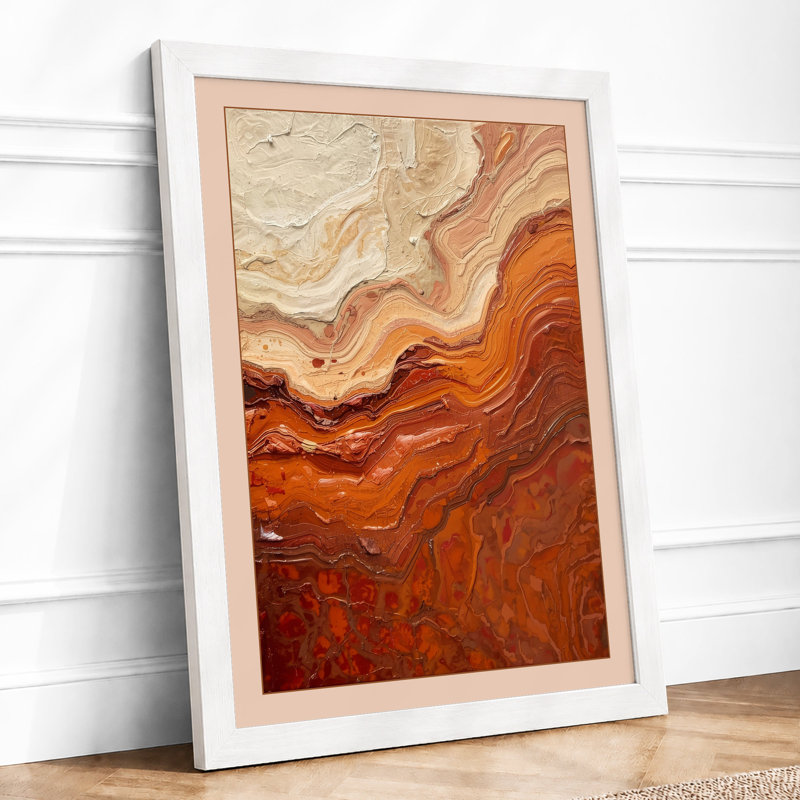 Mineral Flows Modern - Framed Print, A4 - 29.7 x 21.0 cm, White