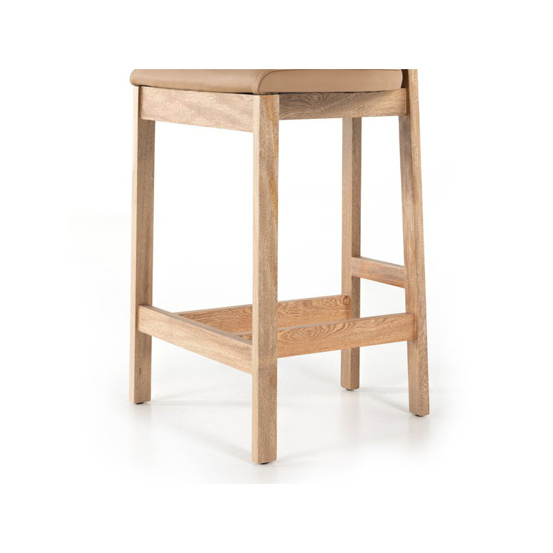 Easah Leather Bar & Counter Stool, Natural, Counter Stool (36.50” Seat Height)