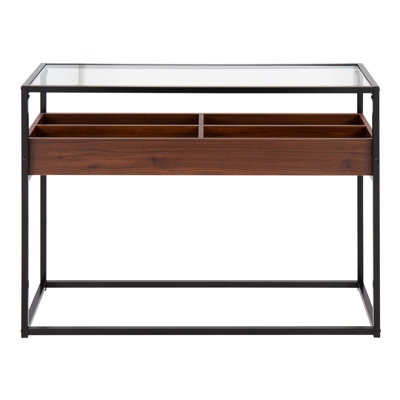 Display Contemporary Console Table in Metal, Wood, and Clear Glass by LumiSource by Latitude Run