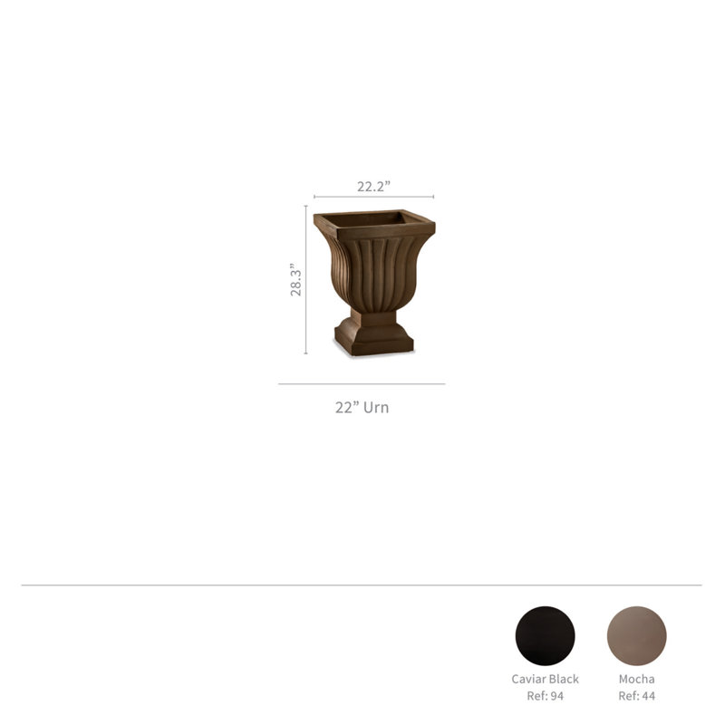 Leyla 28" Tall Black Plastic Urn Planter