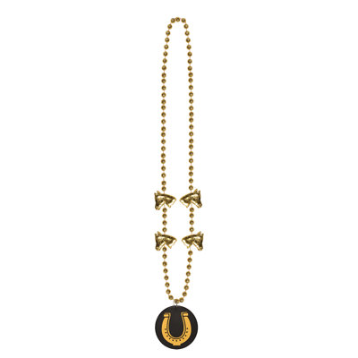 Beads with Horseshoe Medallion