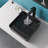  14.3" x 14.3" Black Square Vessel Bathroom Sink with Pop Up Drain