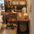Nut-brown L-Shaped Solid Wood writing desk-118342393-118342396