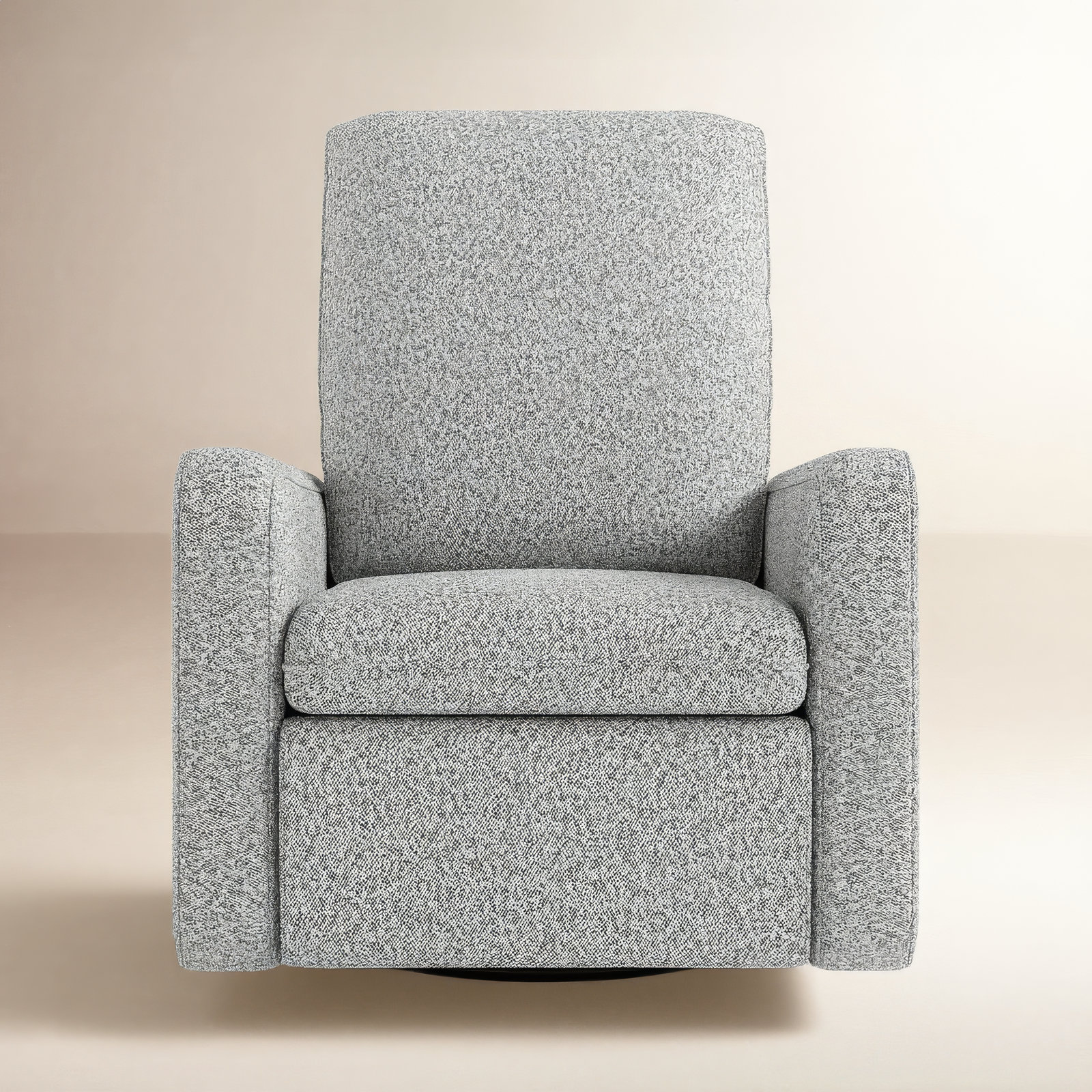Teddi Swivel Nursery Chair, Salt Pepper Boucle