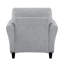 Chaise rembourrée en tissu texturé gris foncé pour un décor de salon traditionnel
