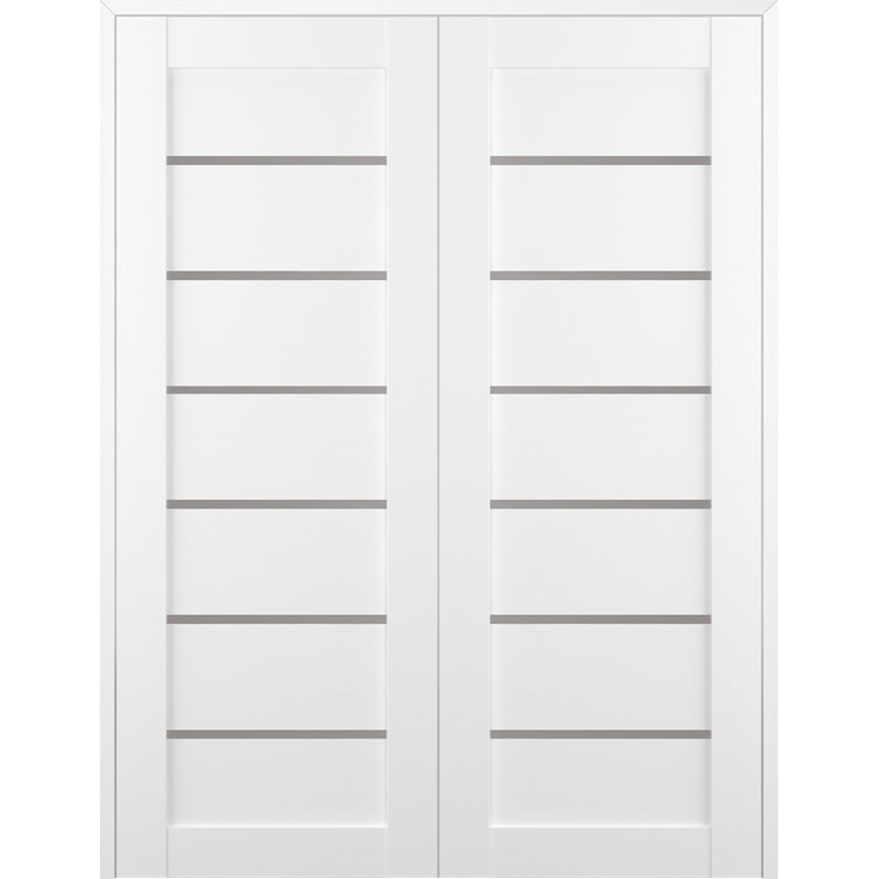 Porte française Alba, Blanc noble, 59,5 po x 83,23 po, Réversible