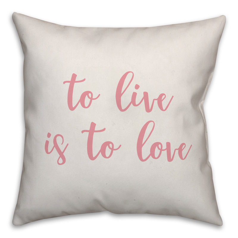  Coussin To Live is to Love, Coussin décoratif, Blanc / rose