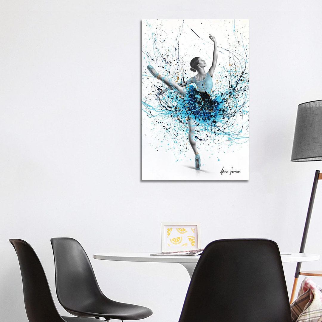 Blue Sky Dancer von Ashvin Harrison - Galerie-verpackte Leinwand Giclée auf Leinwand