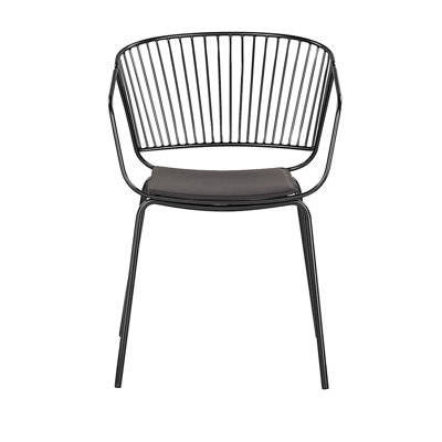 Boghos 44cm H Metal Slat Back Armchair