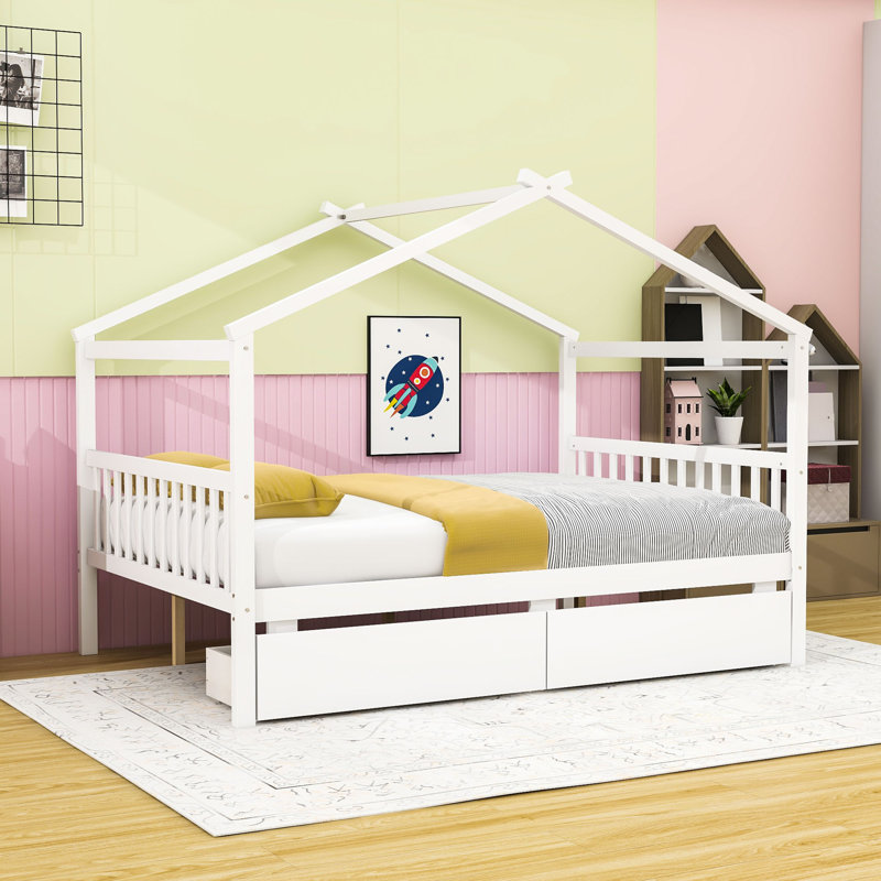 Dailene 2 Drawer House Beds by Gracie Oaks, Full, White