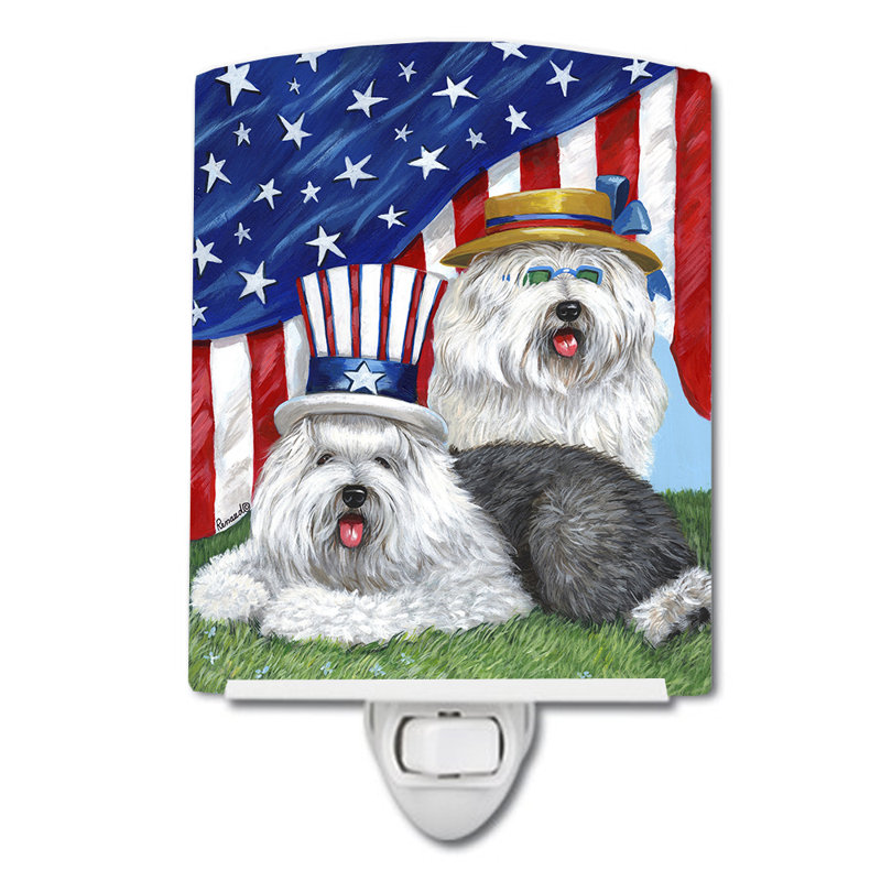 Veilleuse en céramique Poodle USA, Berger anglais