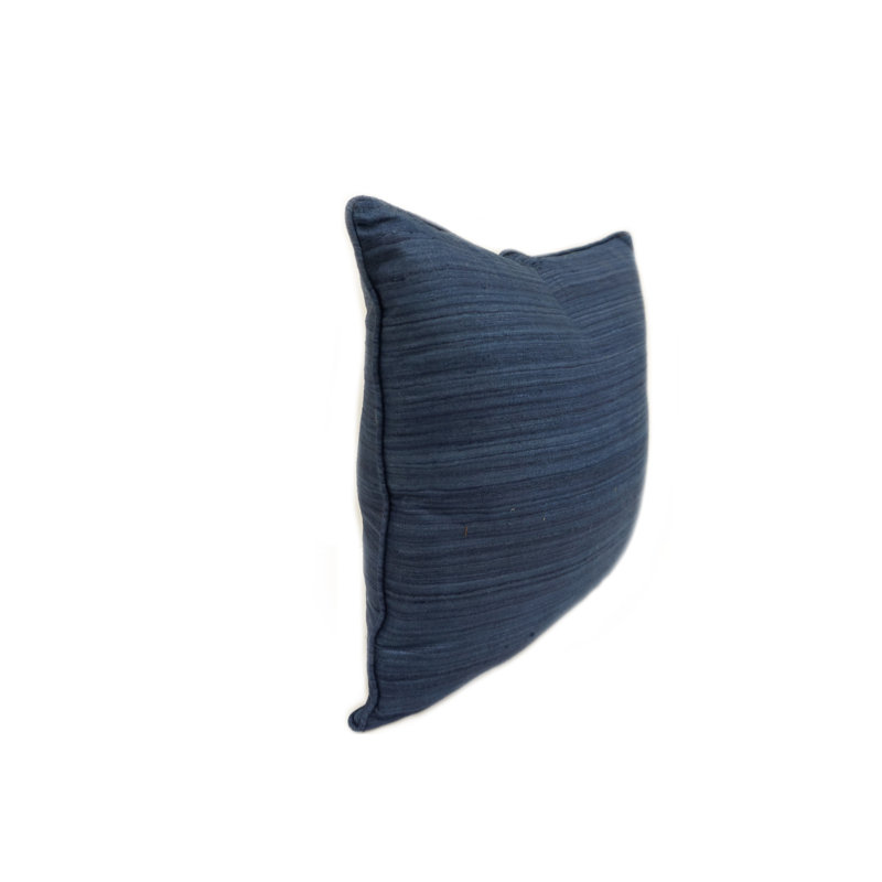 Coussin en soie brute 18 po, Bleu