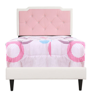 Charmant lit double blanc pour des espaces confortables et accueillants