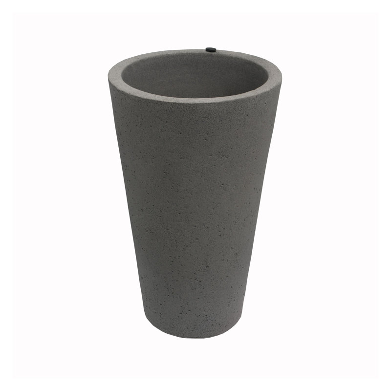 Crete Self-Watering Planter, Tall, 25" H x 15" W x 15" D, Gray