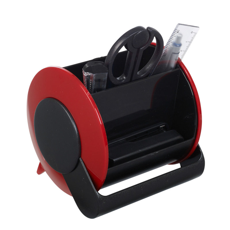Plastic Desk Organiser Set, Red